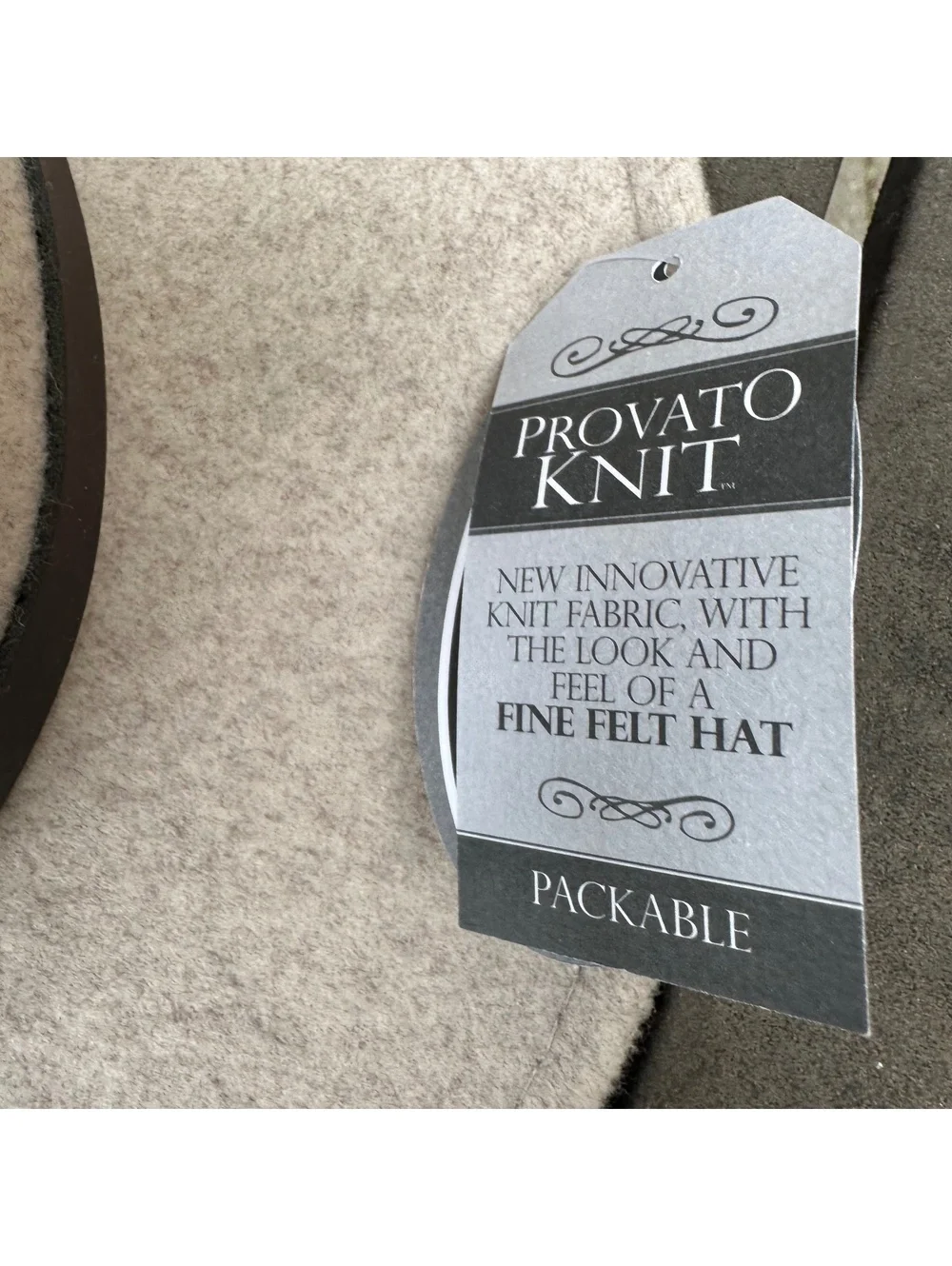 Scala Hats Jolene Provato Knit Safari Fedora Hat - Heathered Taupe NWT